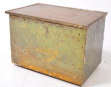 EARLY 20TH CENTURY ART DEO EMBOSSED BRASS FIRESIDE LOG / SLIPPER BOX