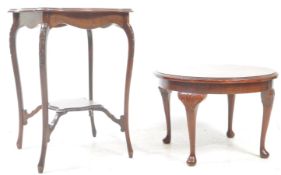 EARLY 20TH CENTURY EDWARDIAN ART NOUVEAU SIDE TABLE T/W ANOTHER