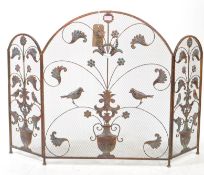 VINTAGE 20TH CENTURY METAL DECORATED FIRESCREEN