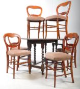 19TH CENTURY OAK TABLE & VICTORIAN BALLOON BACK CHAIRS
