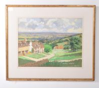 MICHAEL LONG - 20TH CENTURY MALVERN HILLS FROM CLEEVE HILL PRINT
