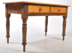 19TH CENTURY VICTORIAN PINE DINING - KITCHEN REFECTORY TABLE