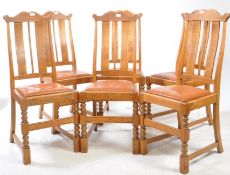 SET OF SIX ART DECO OAK DINING CHAIRS