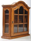 JACOBEAN REVIVAL DUTCH INFLUENCE HONEY OAK WALL DISPLAY CABINET