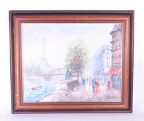 MANNER OF CAROLINE BURNETT - PARIS STREET SCENE OIL ON CANVAS