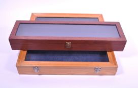 TWO LATE 20TH CENTURY BIJOUTERIE TABLE TOP CABINETS