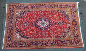 VINTAGE 20TH CENTURY PERSIAN KASHAN FLOOR RUG