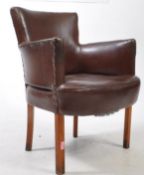 EARLY 20TH CENTURY GENTLEMANS CLUB LEATHER ARMCHAIR