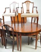 GEORGE III MAHOGANY 19TH CENTURY DINING CHAIRS & EXTENDING D END DINING TABLE