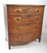 GEORGE III 19TH CENTURY MAHOGANY BOW FRONT CHEST OF DRAWERS