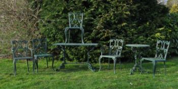 VICTORIAN PAINTED CAST IRON GARDEN SUITE
