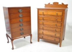 EDWARDIAN MAHOGANY PEDESTAL SHEET MUSIC CABINET