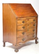 QUEEN ANNE REVIVAL WALNUT SERPENTINE FRONT BUREAU