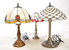 TWO VINTAGE 20TH CENTURY TIFFANY STYLE LAMPS