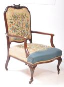LATE 19TH CENTURY MAHOGANY GAINSBOROUGH MANNER ARMCHAIR