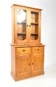 CONTEMPORARY COUNTRY PINE BOOKCASE CABINET