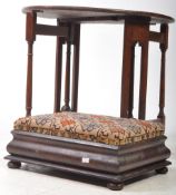 EARLY 20TH CENTURY OAK DROP LEAF TABLE & FOOTSTOOL