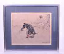 HENRY WILKINSON (1921 - 2011) - 20TH CENTURY DOG ETCHING