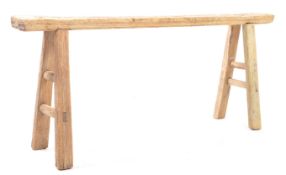 VINTAGE 20TH CENTURY RUSTIC RECLAIMED ELM PIG BENCH