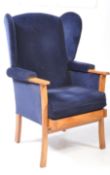 LATE 20TH CENTURY QUEEN ANNE REVIVAL WINGBACK ARMCHAIR