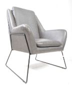 CONTEMPORARY GREY LEATHERETTE OFFICE ARMCHAIR
