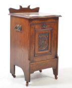 EARLY 20TH CENTURY EDWARDIAN ARTS & CRAFTS OAK COAL PURDONIUM BOX