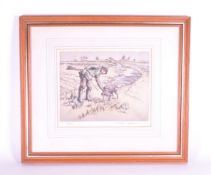 HENRY WILKINSON (BRITISH 1921-2011) LIMITED EDITION HUNTING ETCHING