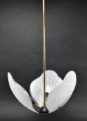 ITALIAN MID CENTURY CIRCA 1950S GLASS & METAL CEILING PENDANT LIGHT