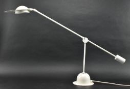 RETRO MID CENTURY WHITE ENAMEL METAL COUNTERWEIGHT DESK LAMP