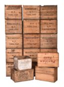 LARGE COLLECTION OF 20 VINTAGE STENCILLED SHIPPING CRATES