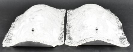 BAROVIER & TOSO, MURANO - PAIR OF 20TH CENTURY ' ICE ' GLASS WALL LIGHTS