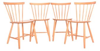 HAND J. WEGNER - FOUR DANISH MID CENTURY BEECH STICK BACK CHAIRS