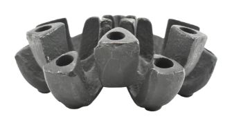 MANNER OF JENS QUISTGAARD - MID CENTURY 1960S BRUTALIST DANISH CAST IRON CANDLESTICK