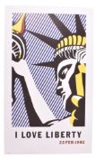 AFTER ROY LICHTENSTEIN (1923-1997) - I LOVE LIBERTY - OFFSET LITHOGRAPH POSTER