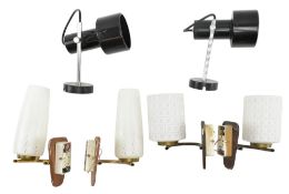 MIXED SELECTION OF SIX (THREE PAIRS) OF RETRO WALL SCONCES