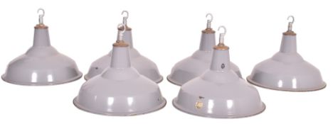 BENJAMIN RLM CRYSTEEL - MATCHING SET OF SIX GREY PENDANT SHADES