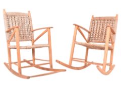 PAIR OF 20TH CENTURY FRENCH DESIGNER ROCKING CHAIRS