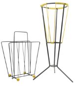 TWO RETRO ATOMIC SPACE-AGE YELLOW & BLACK CHROME ITEMS