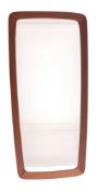 20TH CENTURY RETRO TEAK FRAMED HANGING MIRROR