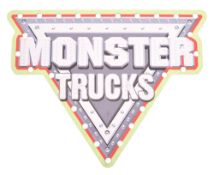 VINTAGE FUNFAIR / FAIRGROUND FIBREGLASS MONSTER TRUCKS WALL SIGN