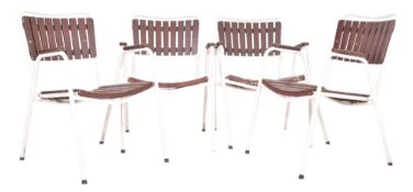 FOUR VINTAGE 20TH CENTURY SLAT BACK GARDEN CHAIRS