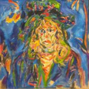 PHILIP SUTTON (B. 1928) - 1959 PORTRAIT OIL ON CANVAS PAINTING