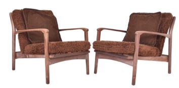 TOOTHILL - WENTWORTH - PAIR OF MID CENTURY TEAK EASY LOUNGE CHAIRS