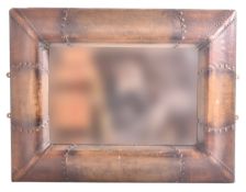 LARGE MODERN DESIGNER LEATHER-FRAMED MIRROR