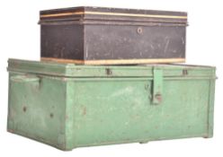 TWO VICTORIAN & LATER CAST IRON SAFETY DEPOSIT BOXES