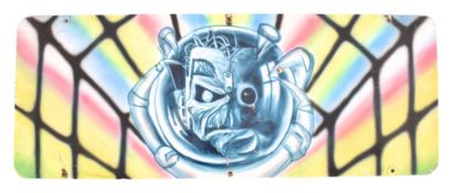 IRON MAIDEN - VINTAGE FUNFAIR / FAIRGROUND WALL HANGING PANEL