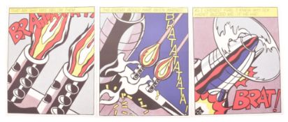 AFTER ROY LICHTENSTEIN (1923-1997) - AS I OPENED FIRE - LITHOGRAPH POP ART TRIPTYCH OF THREE POSTERS