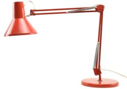 HCF, DENMARK - RETRO MID CENTURY RED ANGLEPOISE DESK LAMP