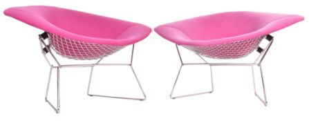 HARRY BERTOIA FOR KNOLL - DIAMOND - PAIR OF PURPLE UPHOLSTERED CHAIRS