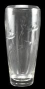 GEOFFREY BAXTER FOR WHITEFRIARS - 1950S HEAVY ENGRAVED GLASS VASE